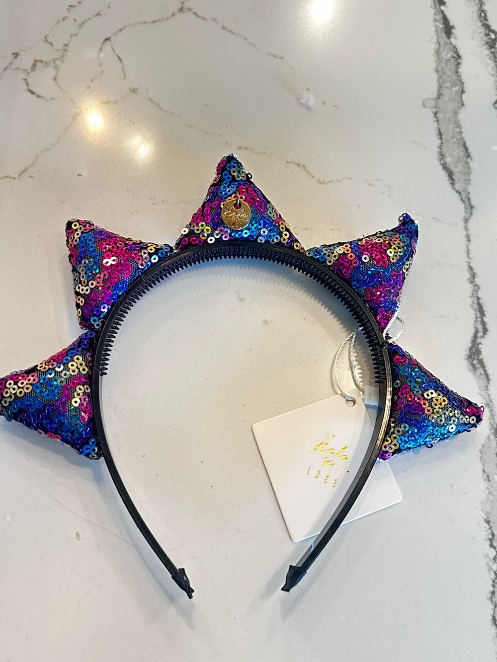 Sequin Star Spike Headband for Kids - Multicolor Sparkle